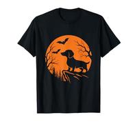 Weiner Dog Moon - Spooky Halloween Dachshund Sausage Dog T-Shirt