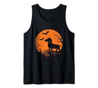 Weiner Dog Moon - Spooky Halloween Dachshund Sausage Dog Tank Top