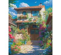 Weiniuniu 5D Diamond Art Painting Kits House Architecture DIY Full Drill Diamond Arts and Crafts Painting Pictures for Adults Canvas Painting by Numbers 50x70 cm