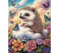 Weiniuniu Cross Stitch Kits for Adults Animal Hedgehog 11CT Pre Printed Stamped Beginners Cross-Stitch Kit DIY Embroidery Kit Home Decor-50X70 cm