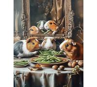 Weiniuniu Cross Stitch Kits for Adults Hamster Eating Food 11CT Pre Printed Stamped Beginners Cross-Stitch Kit DIY Embroidery Kit Home Decor-40X50 cm