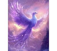 Weiniuniu Cross Stitch Kits for Adults Phoenix Bird 11CT Pre Printed Stamped Beginners Cross-Stitch Kit DIY Embroidery Kit Home Decor-50X70 cm