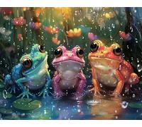 Weiniuniu Diamond Painting Kits for Adults Three Frogs DIY Bead Crystal Rhinestone Craft Easy 5D Dimond Picture Art Home Wall Decorations 40x50cm