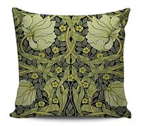 WEINIYA Decorative Cotton Linen Throw Pillow Cases William Morris Vintage Flowers 24x24 inches Square Cushion Covers for Couch Sofa Bed