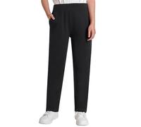 Weintee Women's Petite Pull On Knit Pants for Elderly, Black, S Petite