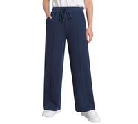 Weintee Women's Petite Wide Leg Sweatpants with Front Seam, Navy, XL Petite