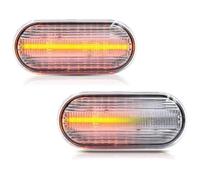 WEINUANXIN Car Turn Signal Lights For VW For G&olf 3 4 MK3 MK4 For p&assat 3BG For Polo 6N 9N For B&ORA For Vento Dynamic 1999-2004 Turn Signal Sequential Light Lamp(Clear Lens Dynamic)