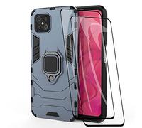 WEIOU Case for OPPO Reno 4Z 5G (Reno4 Z) and 2 Screen Protector, Shockproof TPU/PC Protection Cover with 360° Rotating Ring Kickstand, Anti-Scratch Bumper Shell, Blue