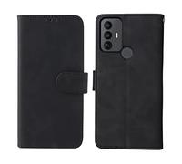 WEIOU Leather Folio Cover for TCL 30 SE/TCL 306/TCL 305 Case, Magnetic Closure Full Protection Shell Book Design Wallet Flip with [Card Slots]& [Kickstand]. Black