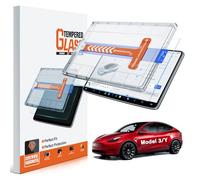 WEIPIN For Tesla Model Y (2020-2025) & Model 3 (2017-2023) Matte Screen Protector [No More Glare& Fingerprint] - 9H+ Tempered Glass 15 inch - Mounting Frame - Not for Juniper&Highland