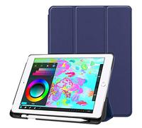 Weiqiao Smart Cover Case Shell Apple iPad Pro 9.7 Inches 2017/2018 Utlra Slim Flip Case Auto Sleep/Wake Feather Integrated Apple Pencil blue dark blue iPad Pro 9.7" 2018