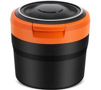 WEIQQI Car Ashtray for Suzuki Ignis FH FJ, Ash Tray with Lid, Detachable Car Ashtray with LED Light Smell Proof for Outdoors Camping,Orange/C