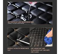 WEIQQI Car Floor Leather Front Rear Carpet Mat Set, for BYD Seal U DM-i 2023 2024 2025 Non-Slip Carpet Foot Pads for Right-Hand Drive Vehicle,BlackRed/A