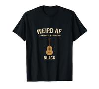 Weird AF Acoustic Black Music Humor Design Funny Graphic T-Shirt