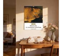 Weird Cat Wall Calendar 2026 Large, Lang 2026 Wall Calendars 12 Month Cats Renaissance Paintings, Medieval Cat Calendar Art Monthly Planner for Home Decor, Gift for Cat Lovers & Art Fans