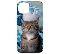 Weird Cat with Koi and Great Wave of Kanagawa Case for iPhone 13