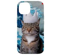 Weird Cat with Koi and Great Wave of Kanagawa Case for iPhone 14