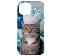 Weird Cat with Koi and Great Wave of Kanagawa Case for iPhone 15