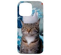 Weird Cat with Koi and Great Wave of Kanagawa Case for iPhone 15 Pro Max
