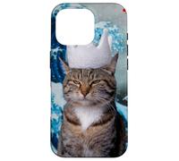 Weird Cat with Koi and Great Wave of Kanagawa Case for iPhone 16 Pro
