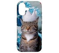 Weird Cat with Koi and Great Wave of Kanagawa Case for iPhone 17