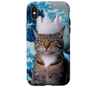 Weird Cat with Koi and Great Wave of Kanagawa Case for iPhone X/XS