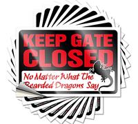 Weird Decor Decals Magnetic Bumper Peel & Stick/Keep Gate Closed No Matter What The Bearded Dragons Say Windshield for Car - Funny Bumper Stickers for Cars(8X12CM-5Pcs)