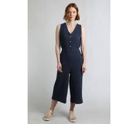 Weird Fish Alani Cotton Double Cloth Jumpsuit In Navy Navy 22