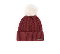 Weird Fish Allerton Cable Knit Bobble Hat Garnet Size ONE