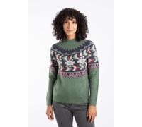 Weird Fish Women's Arelia Ikat Knitted Jumper in Dark Olive | Size: 10 Weird Fish Dark Olive 10