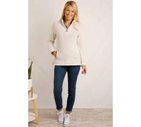Weird Fish Aria 1/4 Zip Macaroni Sweatshirt In Ecru Ecru 8