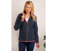 Weird Fish Womens Ariana Eco FZ Grid Fleece Navy 8