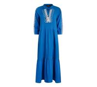Arles Cotton Embroidered Double Cloth Dress Weird Fish Mid Blue 18