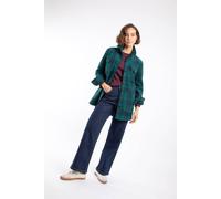 Weird Fish Women's Autumn Check Fleece Shacket in Bottle Green | Size: 16 Weird Fish Bottle Green 16