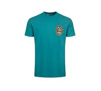Beer Guzzling Back Print Artist T-Shirt Weird Fish Teal L