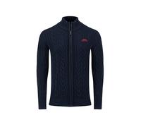 Weird Fish Men's Bexley Full Zip Cable Knit Jumper in Navy | Size: 2XL Weird Fish Navy 2XL