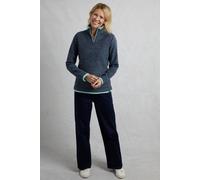 Weird Fish Women's Beye 1/4 Zip Grid Fleece in Mid Navy | Size: 14 Weird Fish Mid Navy 14