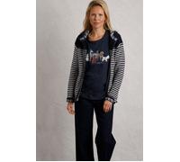 Weird Fish Bianca Full Zip Stripe Macaroni Hoodie Navy Size 8. (Jumper/Sweater/Fleece)