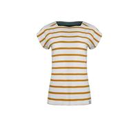 Weird Fish Bowe Organic Cotton Striped Jersey T-Shirt Deep Amber Size 20