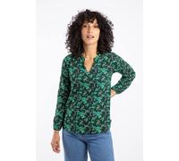 Weird Fish Brooke Cotton Printed V Neck Jersey Top In Turquoise Turquoise 8