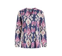 Weird Fish Brooke Organic Cotton Printed V Neck Jersey Top Petrol Blue Size 14