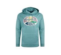 Weird Fish Bryant Front Print Graphic Popover Hoodie Mineral Blue Size 3XL