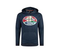Weird Fish Bryant Front Print Graphic Popover Hoodie Navy Size L