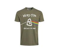 Weird Fish Carp Side Front Print Artist T-Shirt Deep Lichen Green Size XL