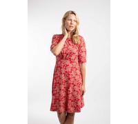 Weird Fish Cassandra Jersey Swing Dress In Red Red 14