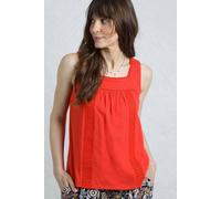 Weird Fish Chelle Cotton Jersey Square Neck Vest In Dark Red Dark Red 20