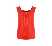 Weird Fish Chelle Organic Cotton Jersey Square Neck Vest Tango Red Size 20