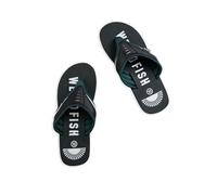 Weird Fish Columbus Branded Flip Flops Washed Black Size 10