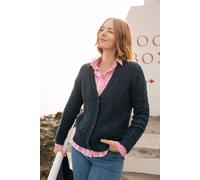 Weird Fish Constance Cable Knit Cardigan In Navy Navy 22