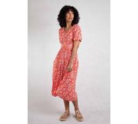 Weird Fish Dilsha LivaEco™ Printed Viscose Midi Dress Tango Red Size 14